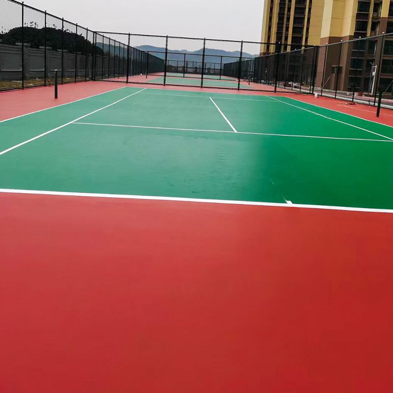 Runxiu Sports school outdoor professional volleyball badminton Basketball court silicon pu court material manufacturer plastic ground