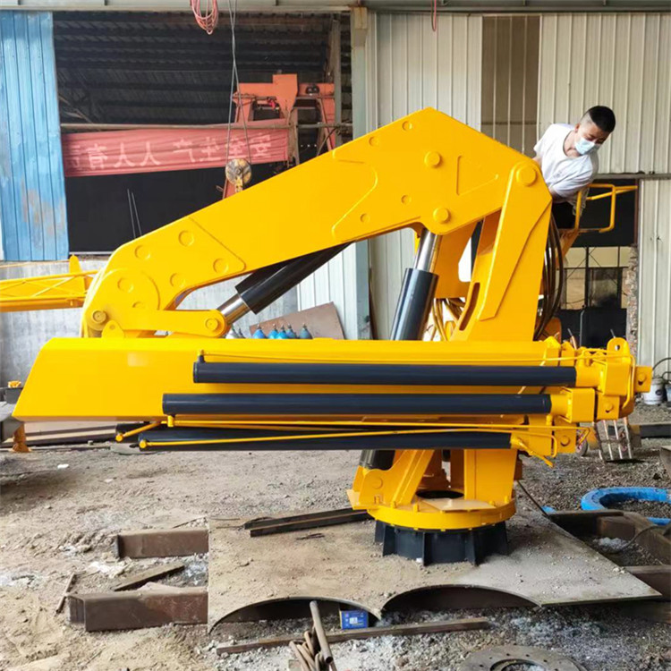 8t folding arm crane, foldable crane, marine folding arm crane, fixed installation, Dingsheng