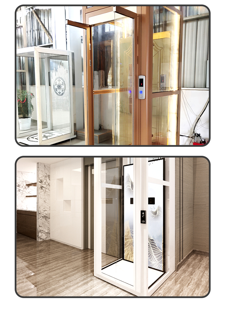 Household elevator, small private residential elevator, second floor, third floor, fourth floor villa glass sightseeing elevator, Shenghan Machinery