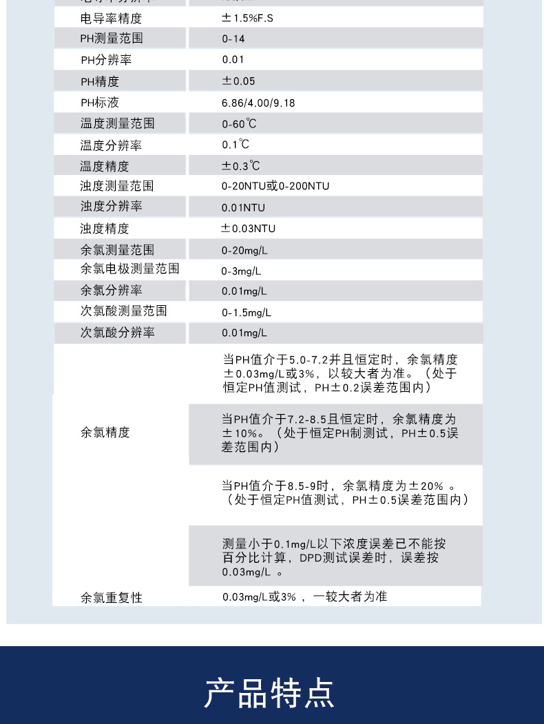 Integrated multi-parameter water quality monitoring instrument, five parameter water quality analyzer, water plant testing instrument