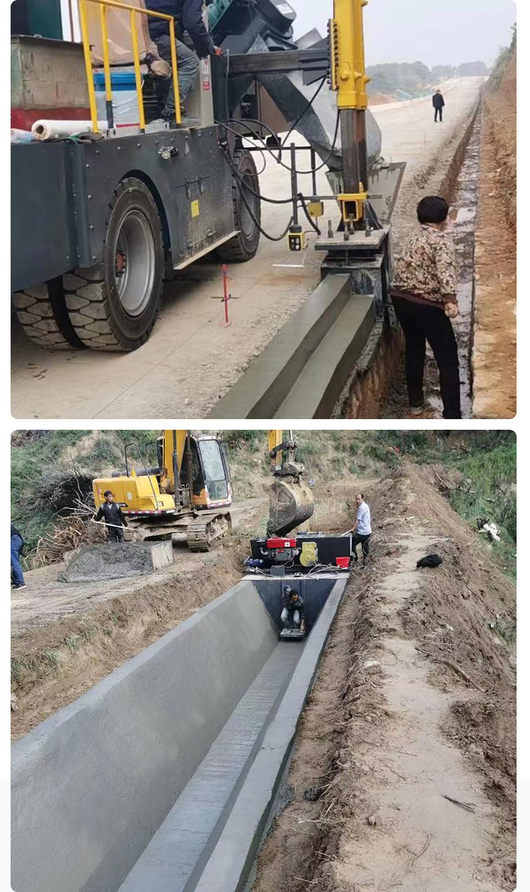 Ladder shaped water channel forming machine Channel ditch pouring machine is applied to drainage of side ditches on highways or rural areas