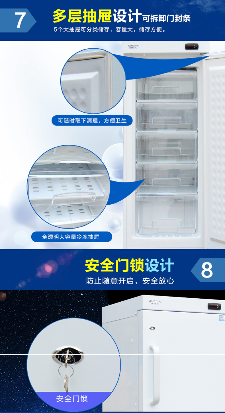 AUCMA Online Exclusive Medical Cooler DW-25L116 Freezer Reagent Plasma Storage -25 ℃