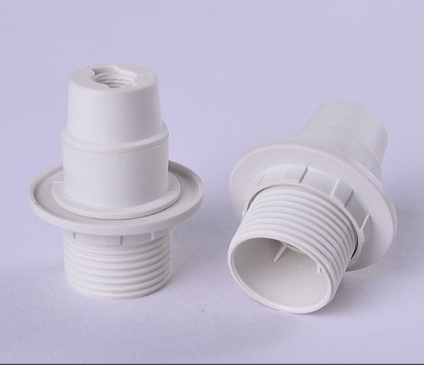 European Standard E14 Plastic Self locking Half Teeth Half Thread Outer Ring Lamp Cap Lamp Holder Lock Screw Quick Wiring Lamp Port