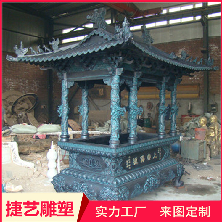 2 meter copper incense burner, Palace Museum decorations, 11 meter copper tower furnace sculpture, customized long cast iron pagoda