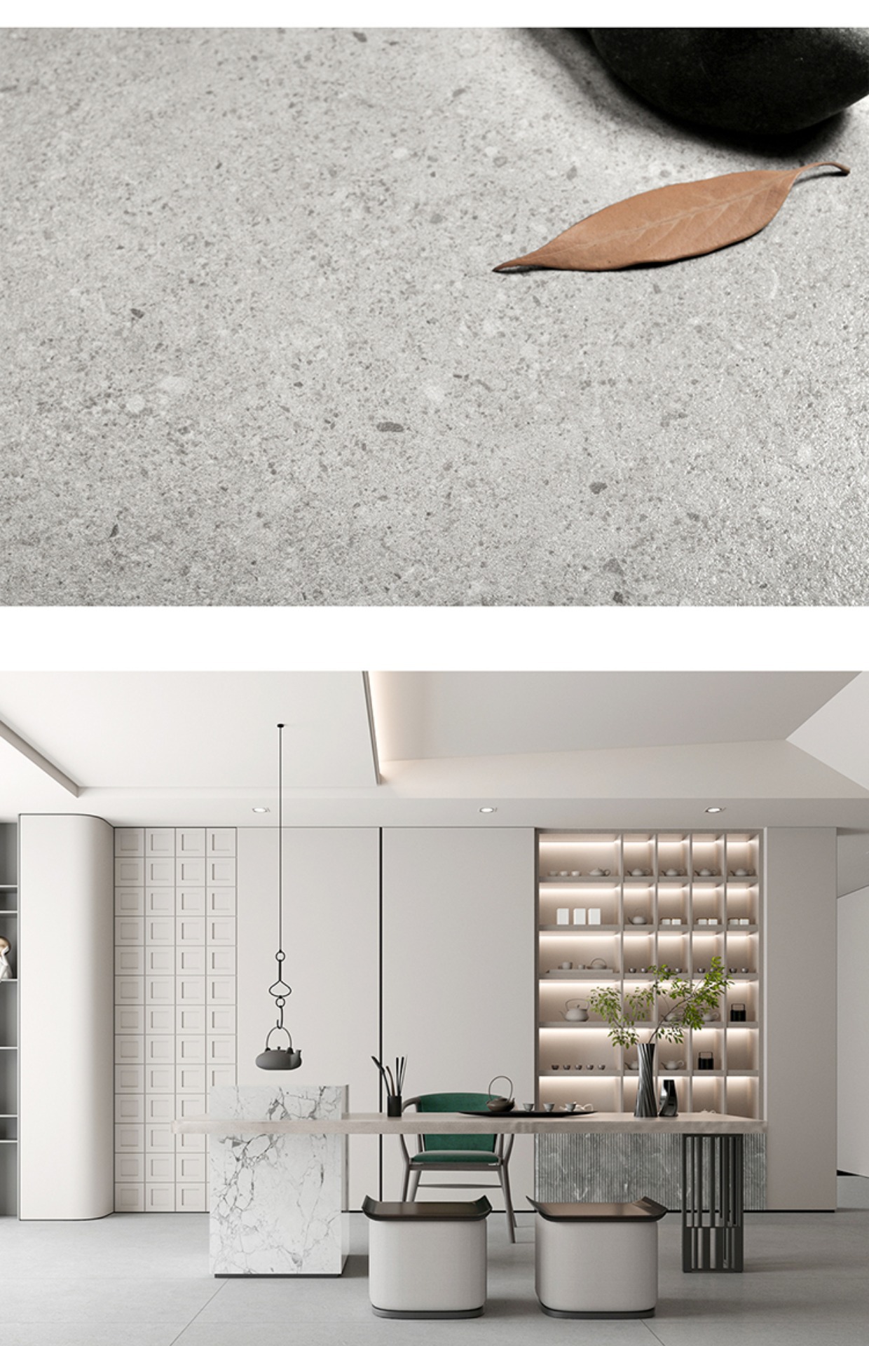 Gray Terrazzo floor tile 750x1500 large plate ceramic tile guest restaurant villa floor tile antique tile kitchen and bathroom wall tile