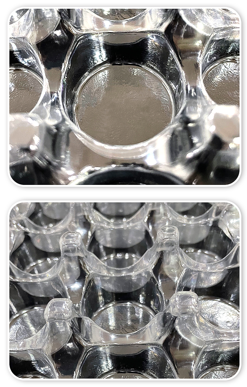 Electronic tray, transparent and anti-static PET blister packaging, current mold, universal rotary table, PVC blister tray