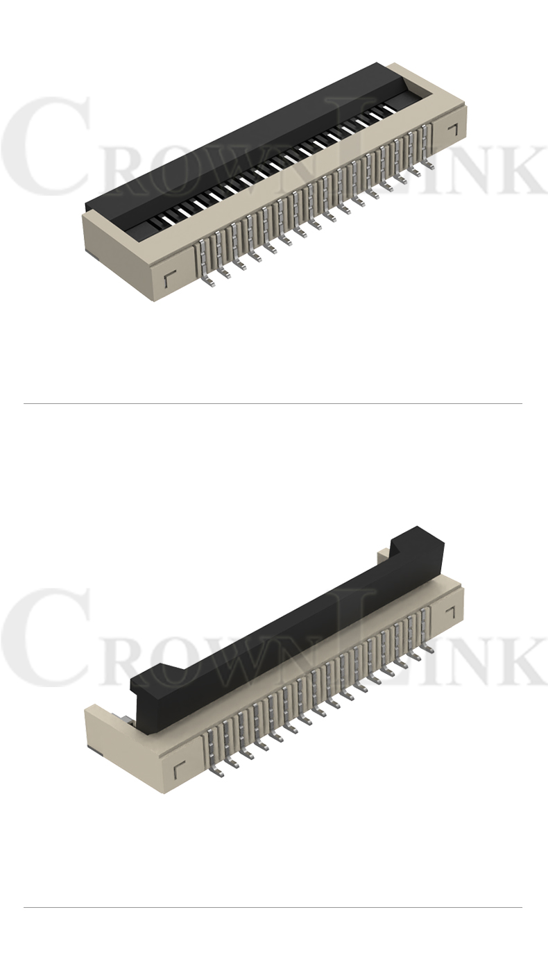 Song Yi Quick Connect 1.0mm FPC Connector SMT Butterfly Buckle Flip Down Contact F1.0-XSBBLRJ