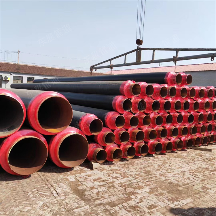 High temperature steam black jacket polyurethane insulation steel pipe manufacturer Dongchen pipeline has sufficient inventory