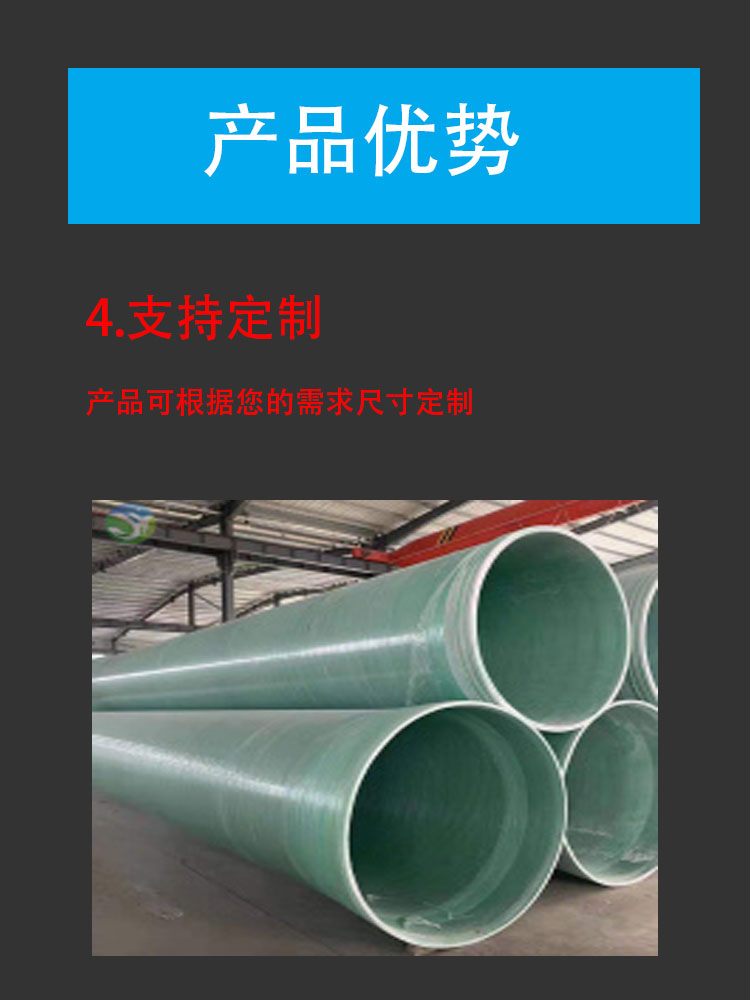 FRP organic winding fiberglass pipeline ventilation pipe with sand inclusion, drainage and sewage cable protection pipe