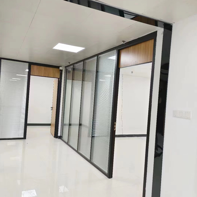 Office glass partition, aluminum alloy office door, sound insulation wall, double layer tempered glass high partition wall