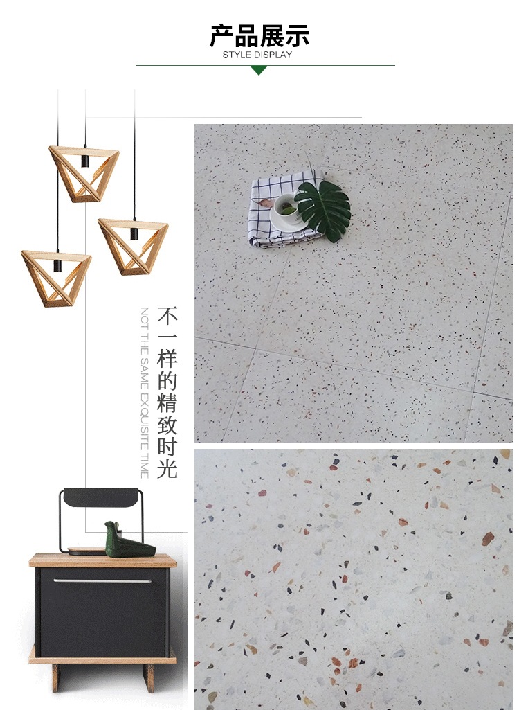 Color imitation Terrazzo floor tile Green floor tile Clothes shop floor tile Terrazzo antique tile 600x600