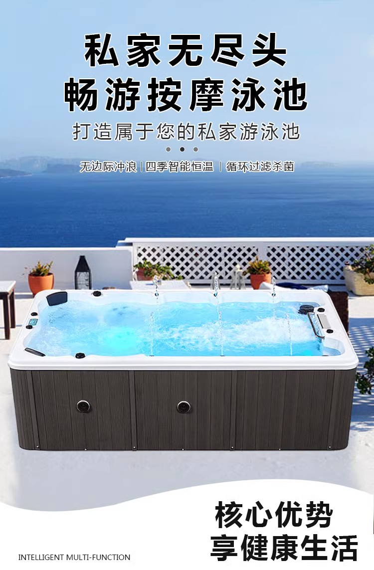 Indoor constant temperature tank for infants, children, and babies, with a length of 3 meters and a width of 2 meters, circulating sterilization, surfing, and small household swimming pool