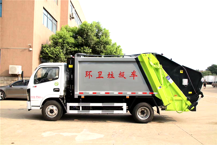 Dongfeng D6 Dorika 7-square compressed Garbage truck The garbage transfer vehicle in the community can be hung with two 240 liter buckets