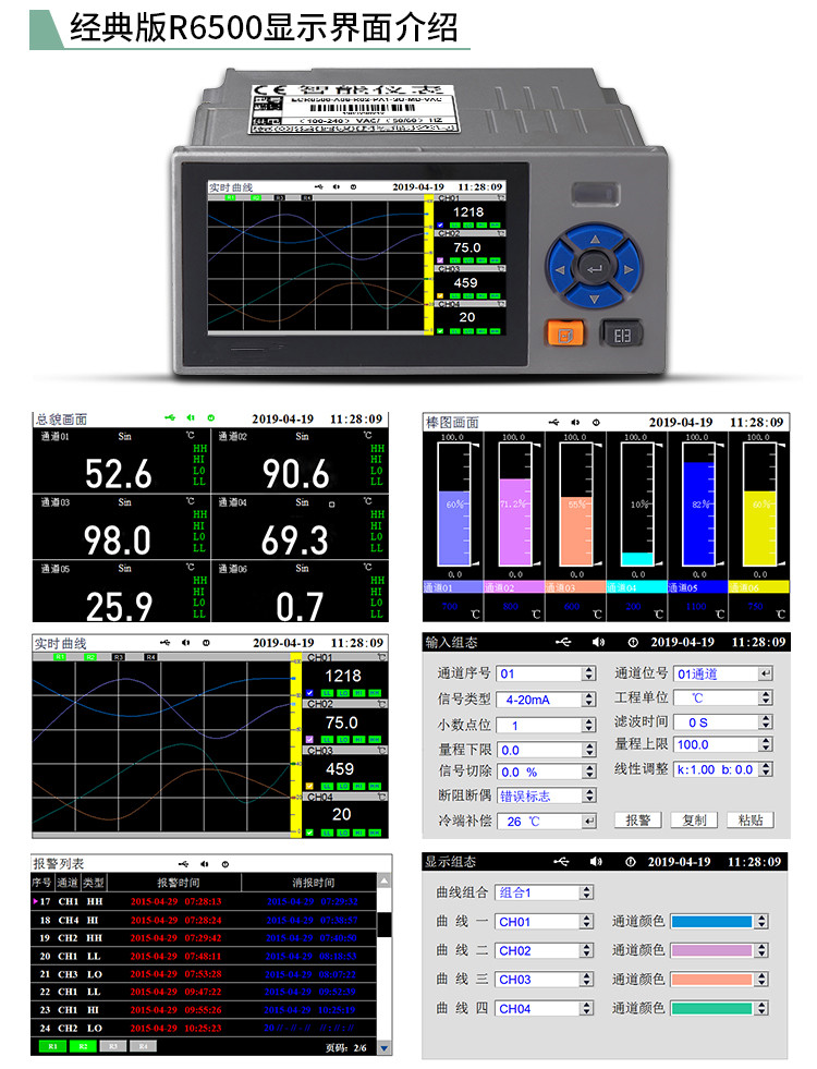 Changhui SWP-ASR1000 Flow Accumulation PID Regulating Paperless Recorder Manufacturer