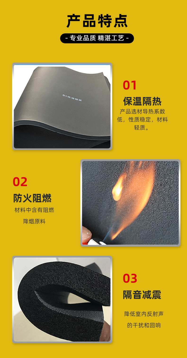 Sound insulation rubber plastic board, rubber plastic sponge insulation board, organic insulation material, Ors