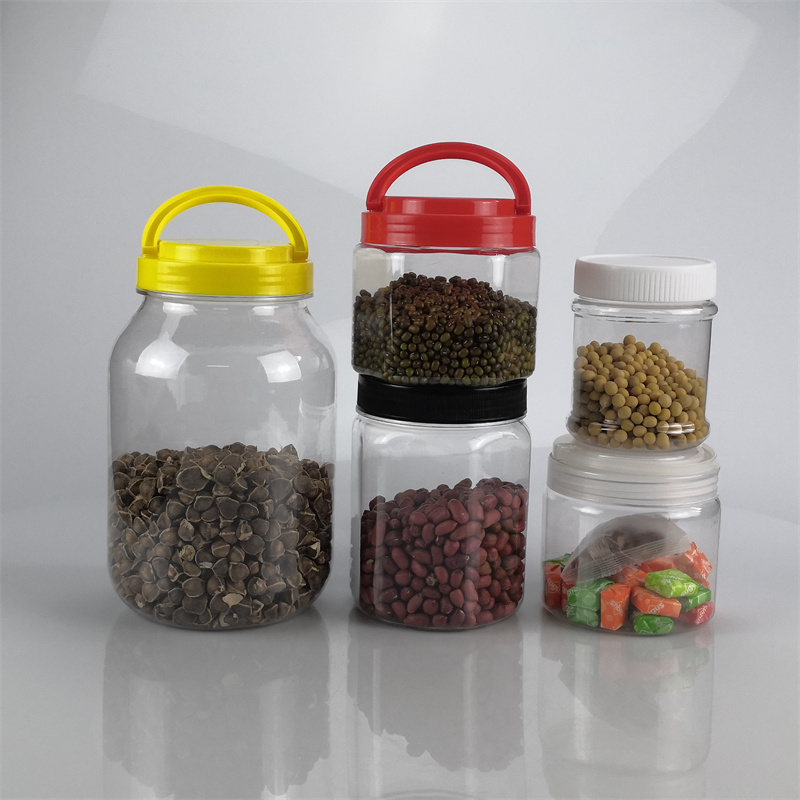 Xujing Plastic PET Transparent Bottle 410ML Plastic Storage Tank Food Grade Sealed Bottle Kitchen Storage Box T013