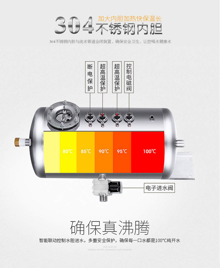 PLSON 60L boiling water table PLS-60KW-3 (3 outlet faucets) for school hospitals