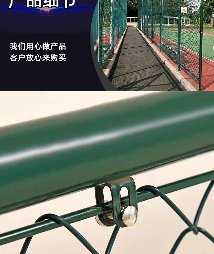 Chongze Frame Ski Field Fence Customized Diamond Hole Wrapped Plastic Hook Flower Net Outdoor Dark Green Playground Fence