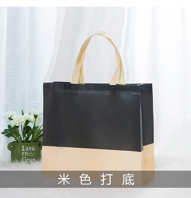 Non woven tote bag printed with logo, covered with film, advertising, tote bag in stock, education, promotion, shopping bag printing