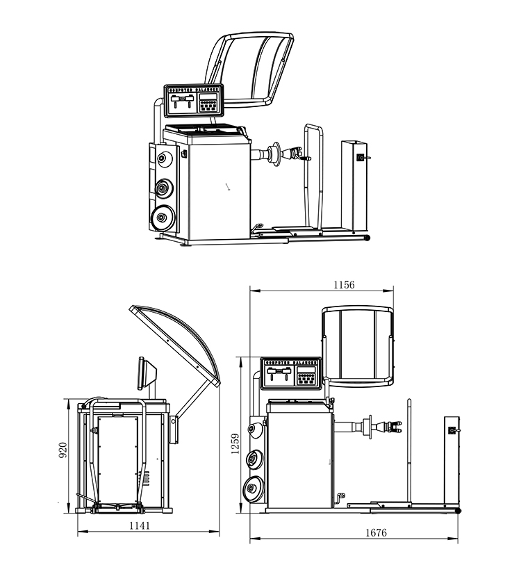 Ruituo WB-1201B truck Tire balance machine can be equipped with optional protective cover to reduce failure rate