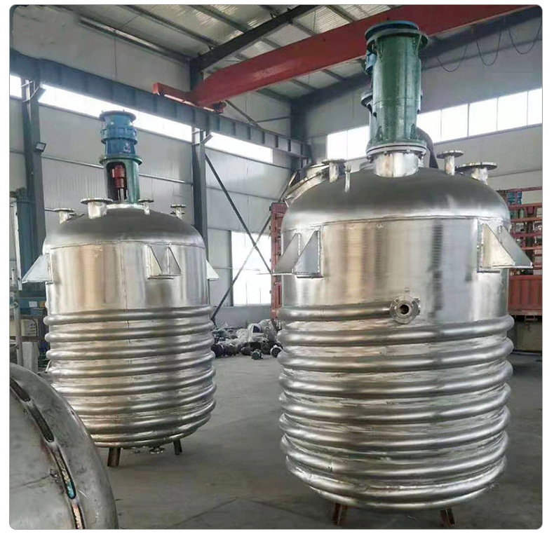 Stainless steel reaction vessel, chemical and pharmaceutical, steam thermal oil heating jacket, stirring tank, chemical material reactor