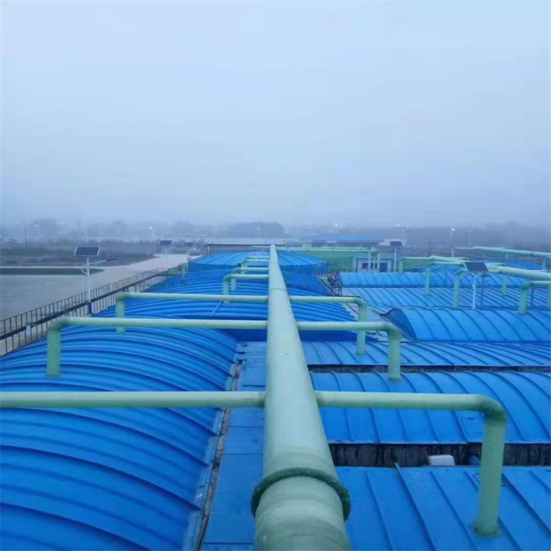 Rainproof and gas collecting fiberglass arch cover plate for sewage tank treatment, anaerobic tank covered with deodorization gas seal cover