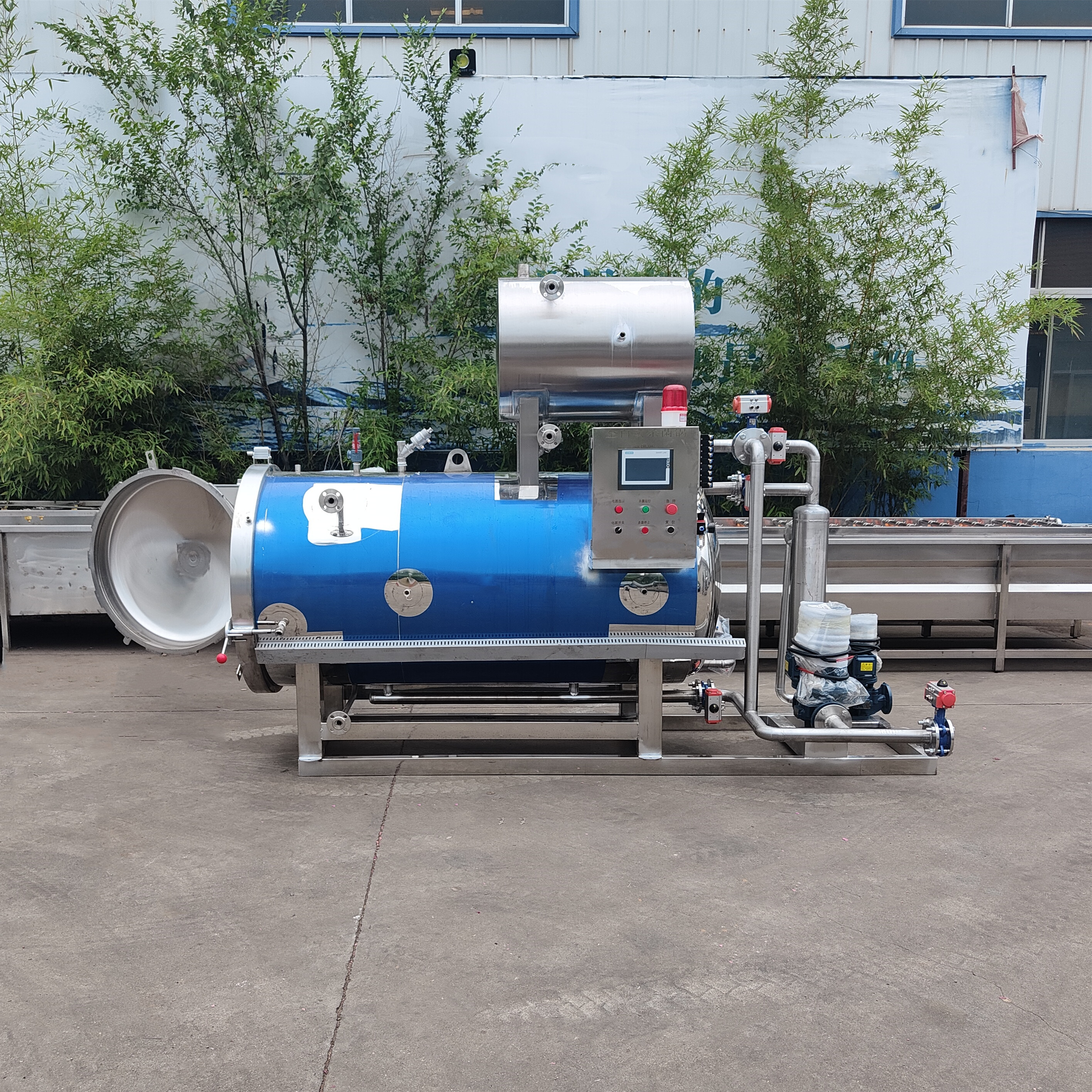 Full automatic Chili sauce and paste high-temperature sterilization pot Hot pot bottom material sterilization kettle Prefabricated dish package disinfection equipment