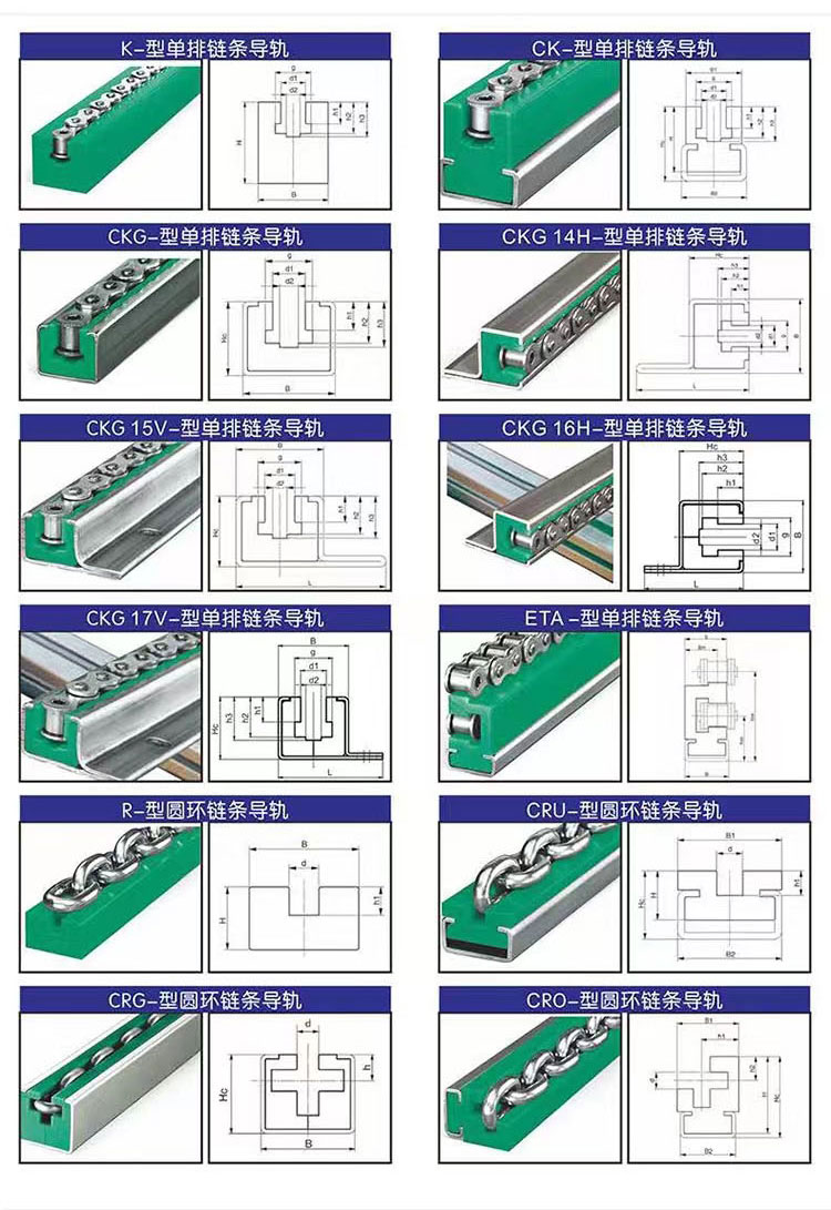 Liyuan New Material Transportation Machinery Accessories Plastic Guide Parts Adequate Supply of Polyethylene Chain Guides