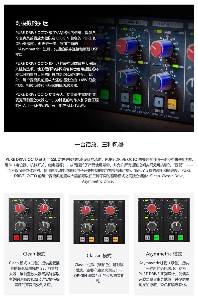 Pure Drive Octo 8 通道麦克风前置放大器插图1