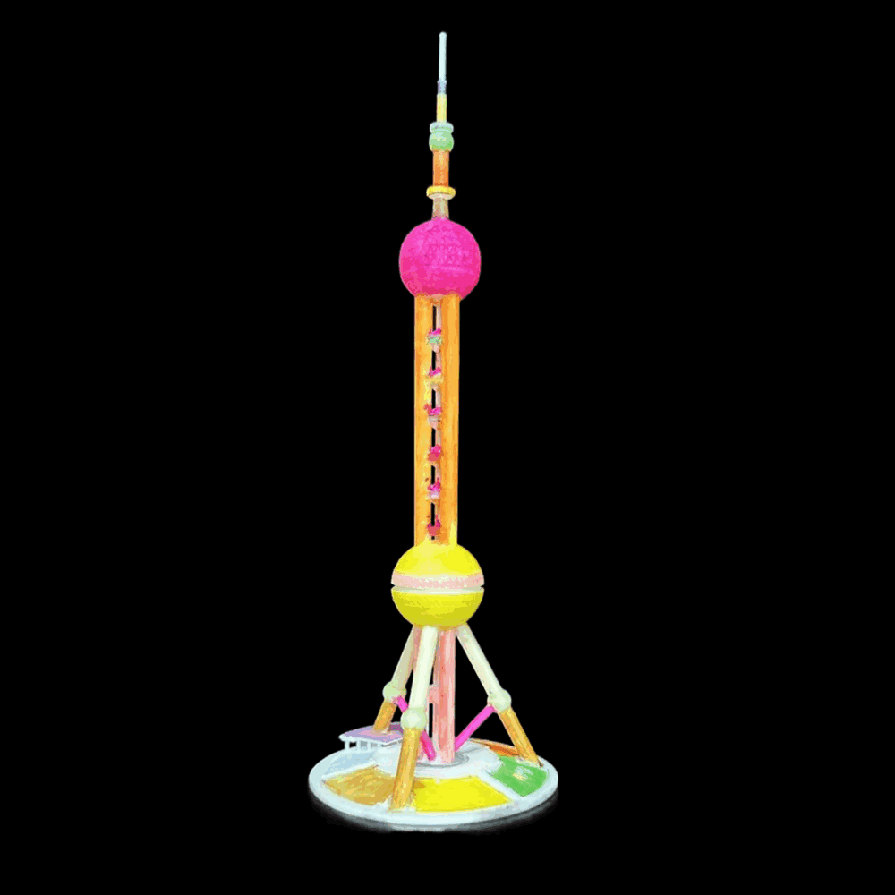 Albis industrial 3D printing with spraying color and hand-painted Oriental Pearl TV Tower Tower