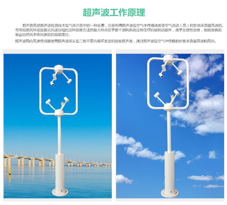 3D ultrasonic wind direction and speed sensor EC-A6 universal ultrasonic anemometer bridge anemometer