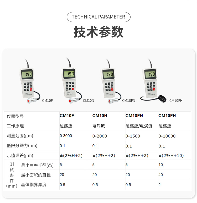 Yushi Pioneer Large Range Anticorrosive Coating Thickness Measuring Instrument CM10FH Coating Thickness Measuring Instrument Range 0-10mm