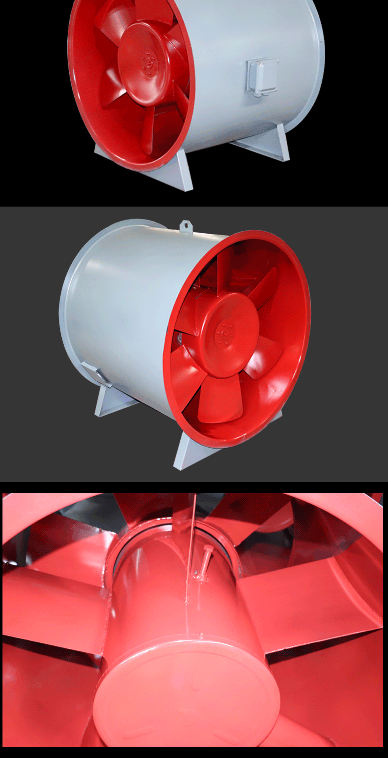 KRIT HTF series high-temperature axial flow fire exhaust fan, fire fan, explosion-proof axial flow fan