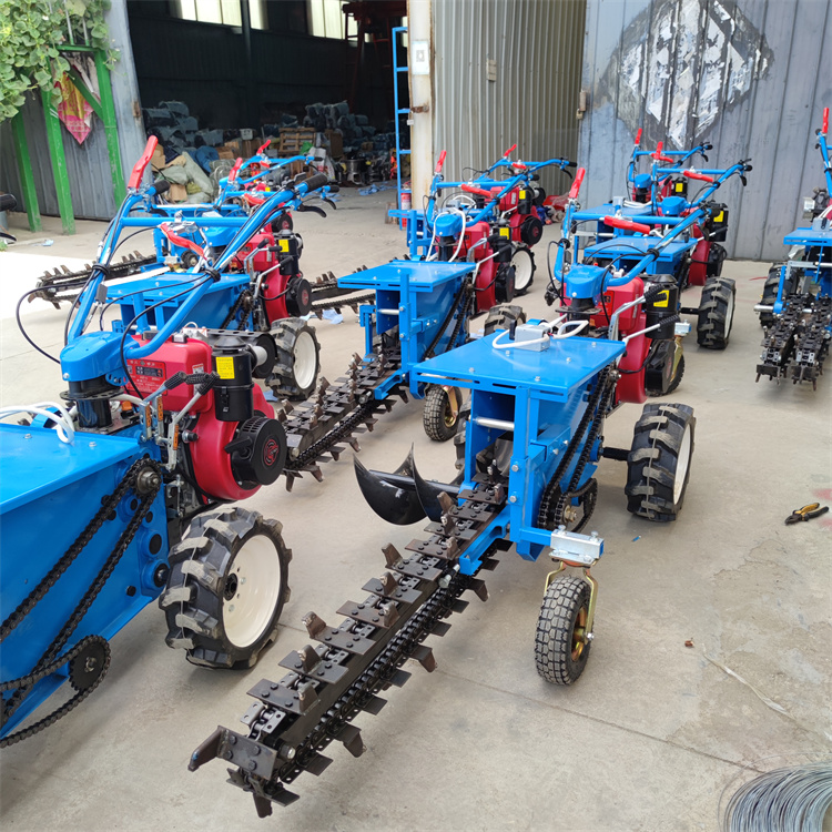 Double chain orchard trenching machine Chengyu small handheld trenching machine 90 deep buried line trenching machine