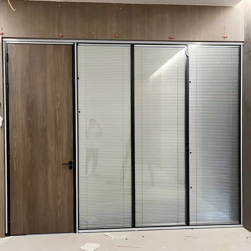 Office partition wall, office building decoration, aluminum alloy tempered glass, high insulation, noise reduction, double layer glass partition