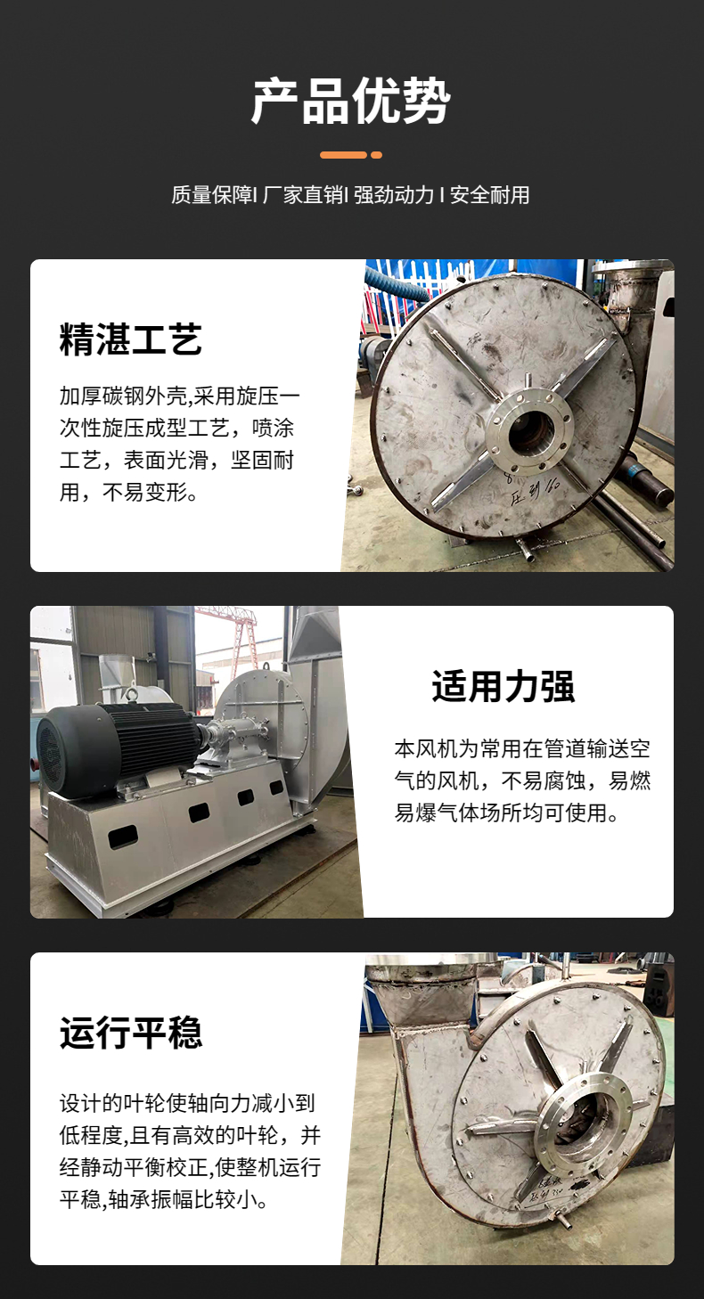 304 stainless steel fan force ring Y9-19 kiln high-temperature fan high-pressure centrifugal operation is stable