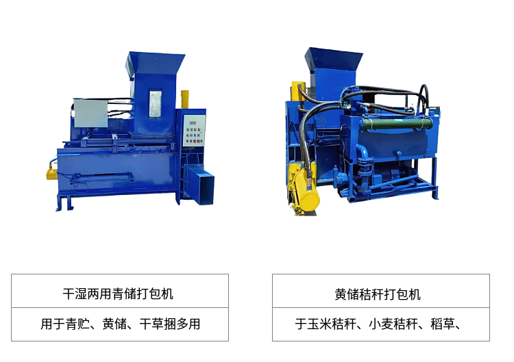 Three cylinder fully automatic ensiling and packaging machine, corn straw ensiling and briquetting machine, forage hydraulic bagging machine, details