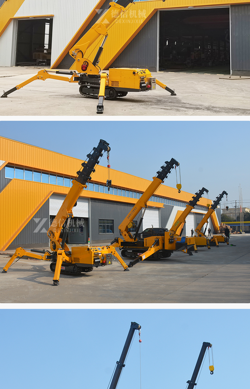 Dexin multifunctional 3-12 ton spider crane telescopic arm folding crawler self-propelled crane hydraulic crane