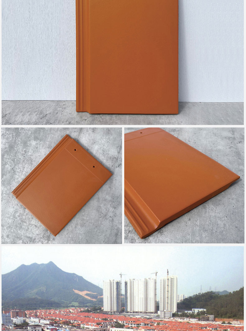 300 * 400mm flat tile villa, ancient building roof tile color, long-lasting, low water absorption