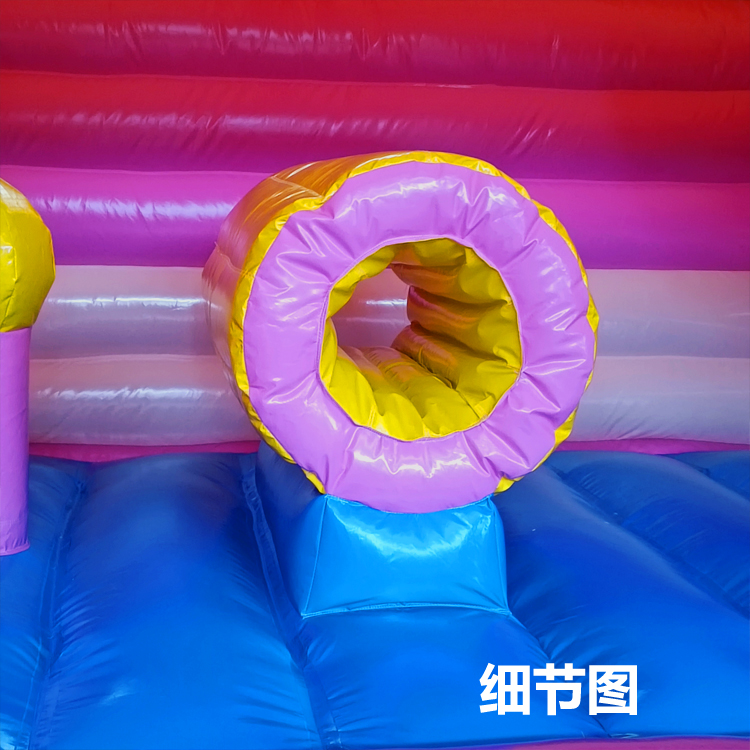 Export Pink Customized Small Castle Large Inflatable Toys Children's Trampoline Slide Square Stall Entrepreneurship