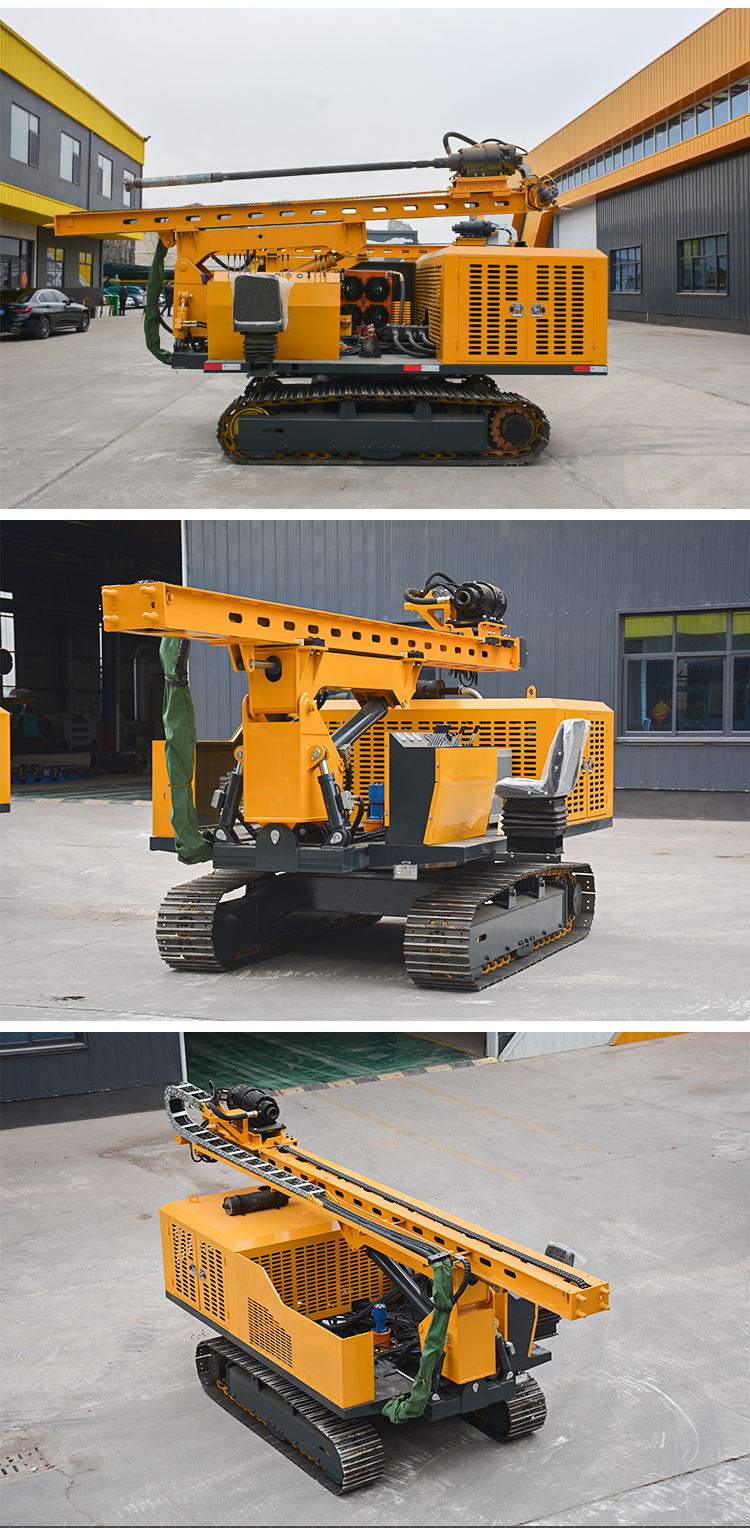 Hydraulic photovoltaic drilling pilot hole Pile driver telescopic sliding high and low leg mountain steep slope construction all terrain crawler