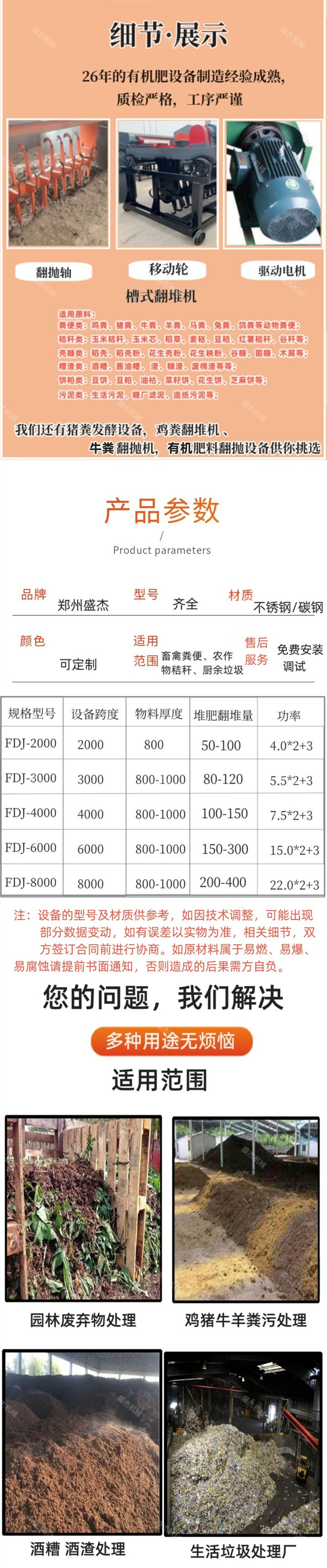 Sheep manure fermentation and overturning machine Agricultural composting sterilization and overturning equipment Shengjie trough type self-propelled overturning equipment