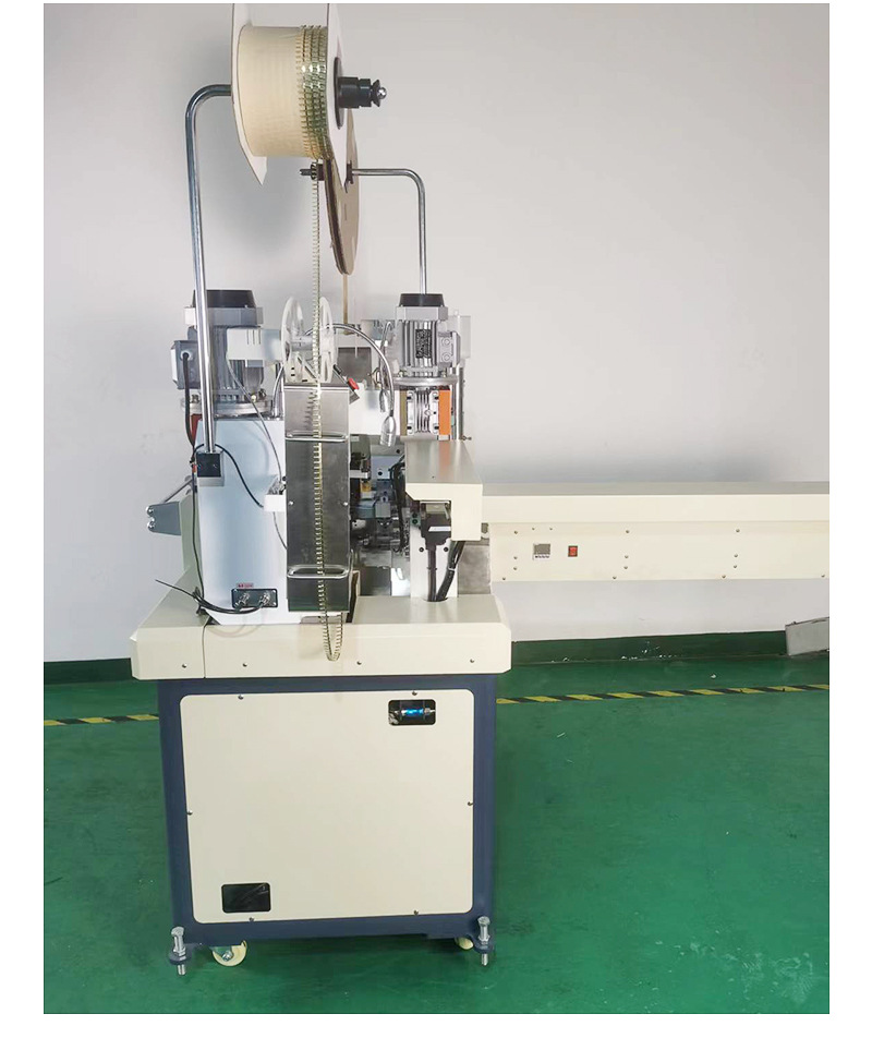 Fully automatic tin dipping double pressure single dip terminal threading machine for automobile energy storage line cutting, single end peeling, single end pressing