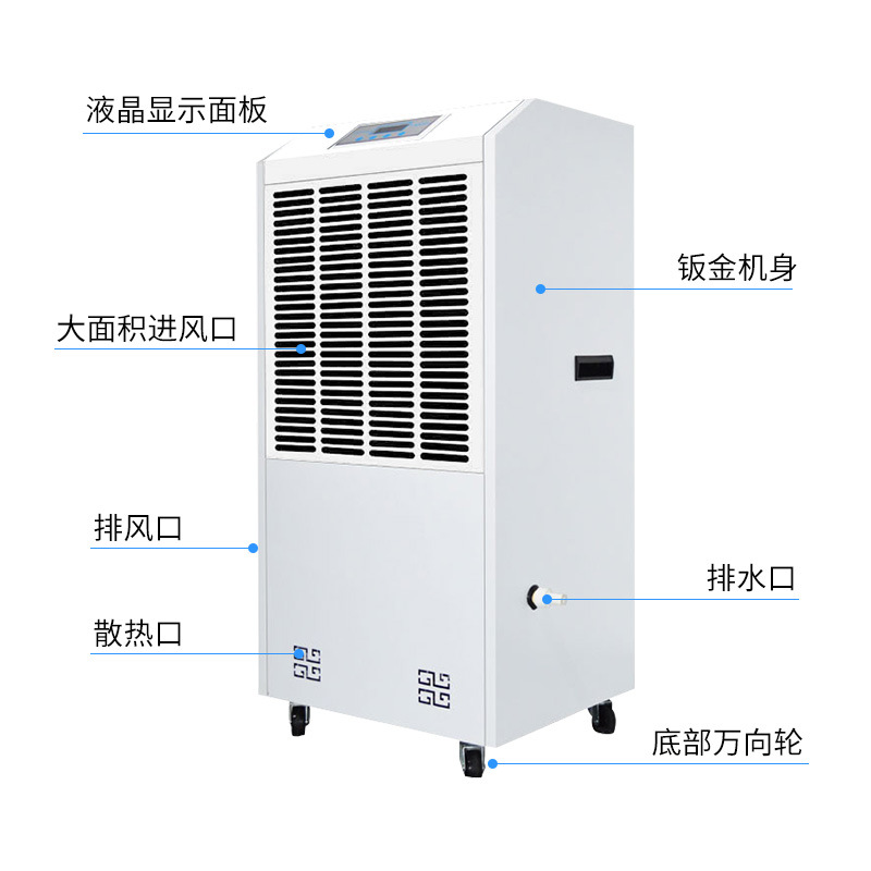 Ruiwangsheng dehumidifier Industrial high-power basement Commercial dehumidifier Warehouse workshop Intelligent dehumidifier