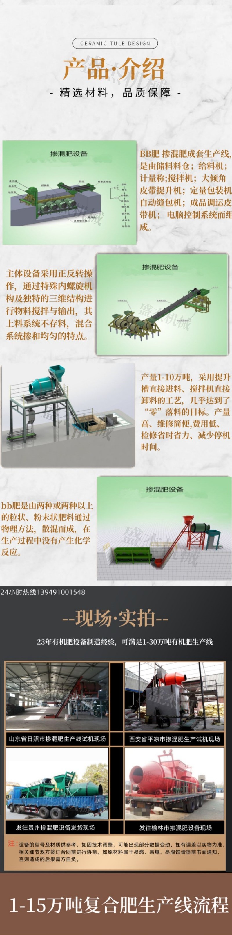 Shengjie Machinery Production BB Fertilizer Blending Fertilizer Production Line Livestock and Poultry Manure Processing Fertilizer Stirred Evenly