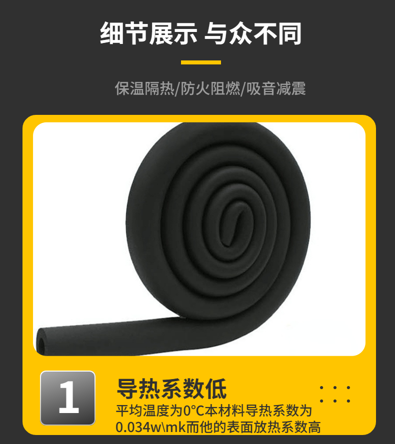 Sound insulation and shock absorption rubber plastic pipes, flame retardant insulation rubber plastic insulation pipes, quality assurance, sound absorption and noise reduction