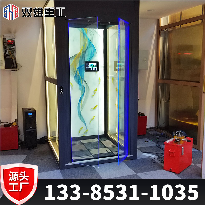 Sightseeing elevator shaft elevator, household hydraulic elevator, warehouse electric loading platform, attic simple elevator