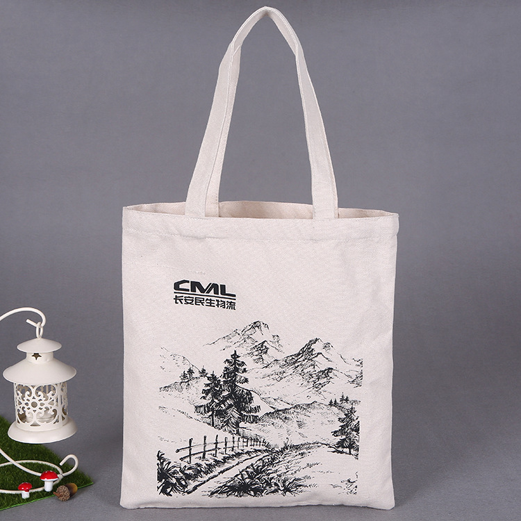 Canvas bag, portable cotton bag, wholesale, customized logo, Chinoiserie ink painting, personalized cotton bag, customized