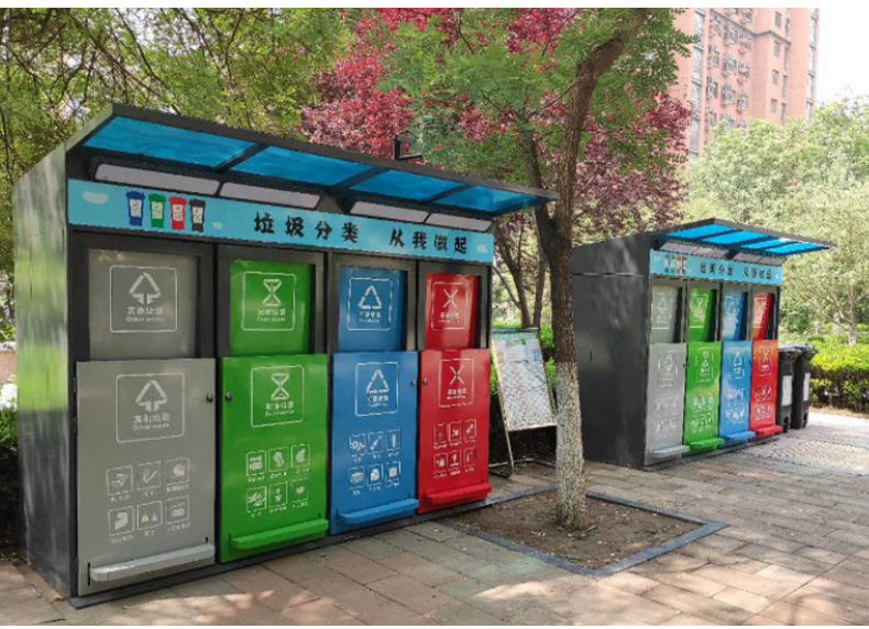 Residential designated garbage disposal station, intelligent garbage room, garbage classification room, wind, rain, and corrosion resistant free design