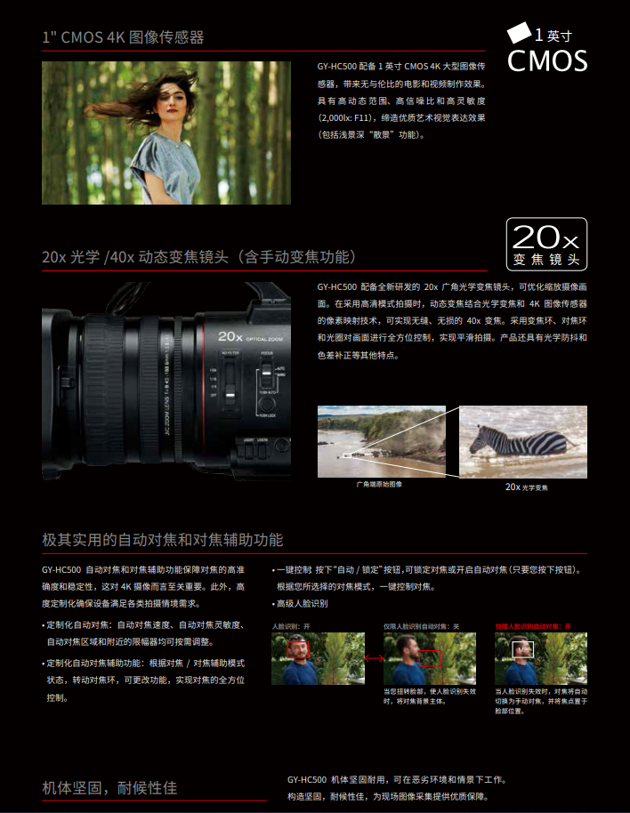 JVC handheld camera GY-HC550EC solid-state hard disk recorder 4K short video shooting